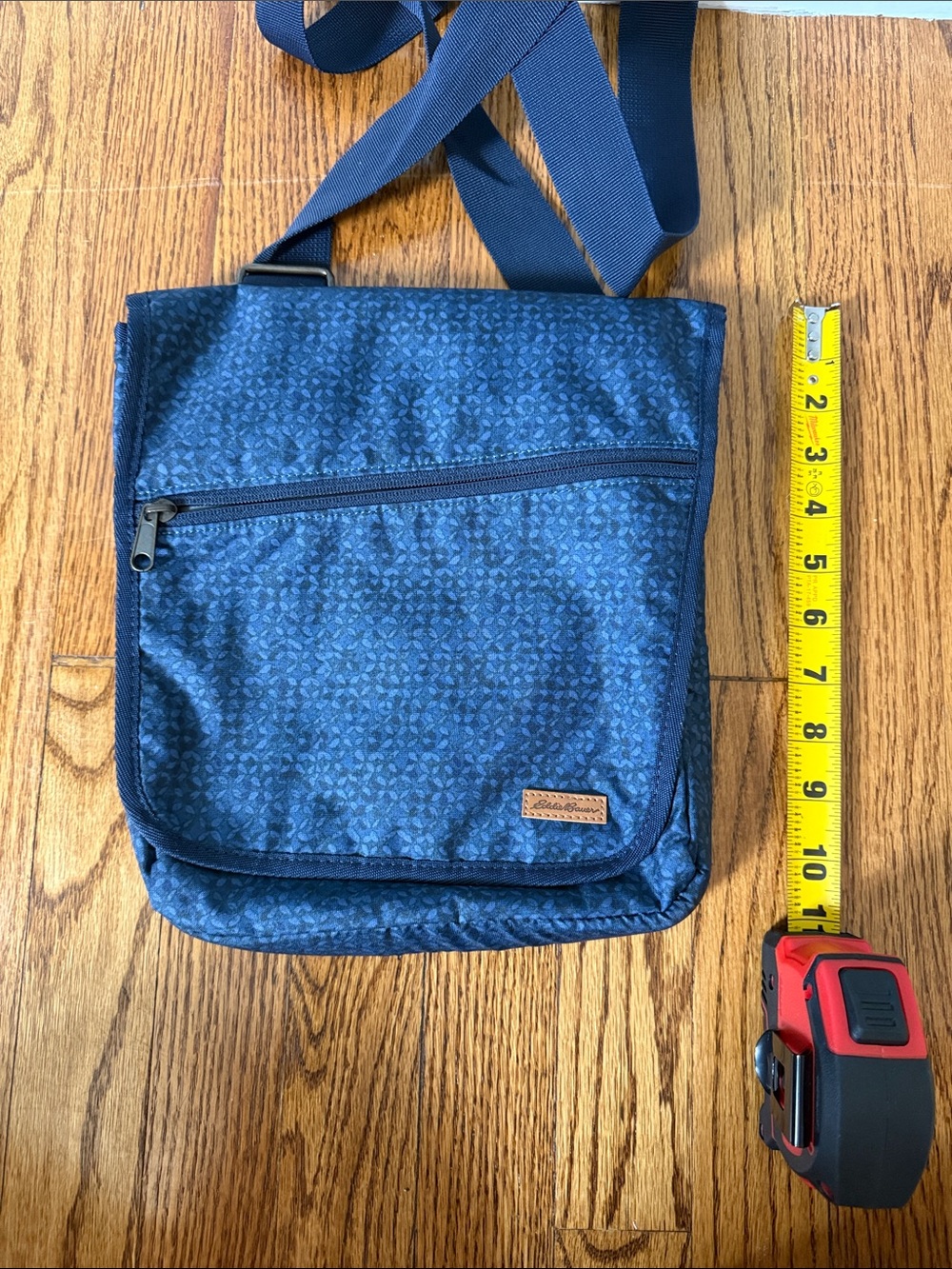 Eddie Bauer Navy Patterned Messenger Crossbody Bag